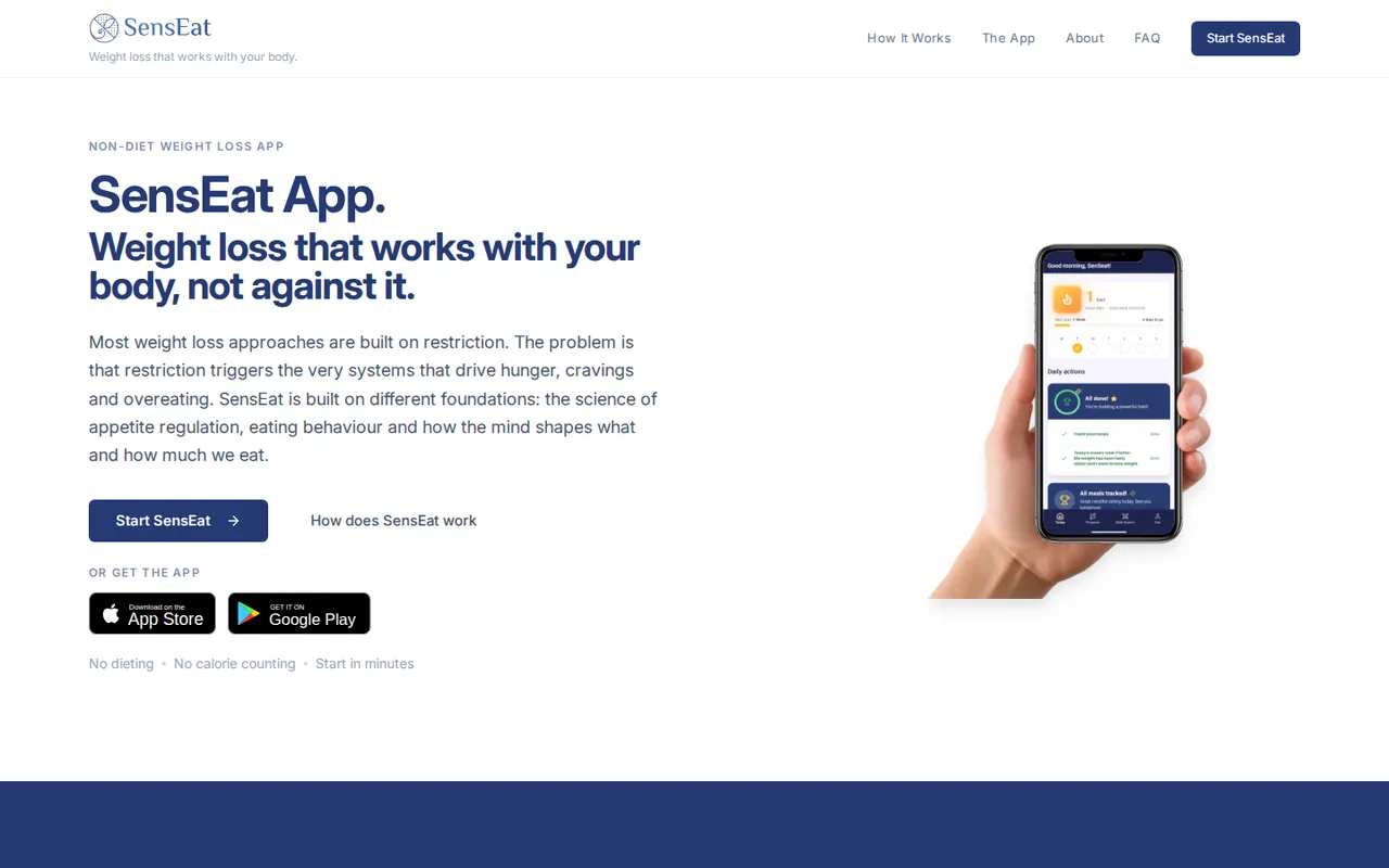 The SensEat homepage